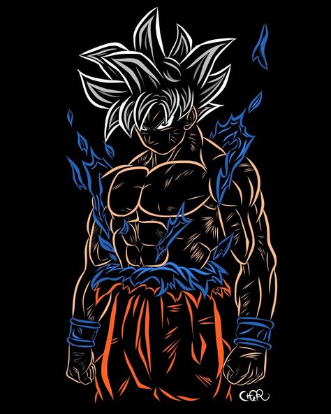 Goku Design, Neon Line Art, Goku Art, Image Dbz, Anime Inspiration, Cosplay Clothes, Dragon Ball Tattoo, Goku Wallpaper, Men Tattoos Arm Sleeve