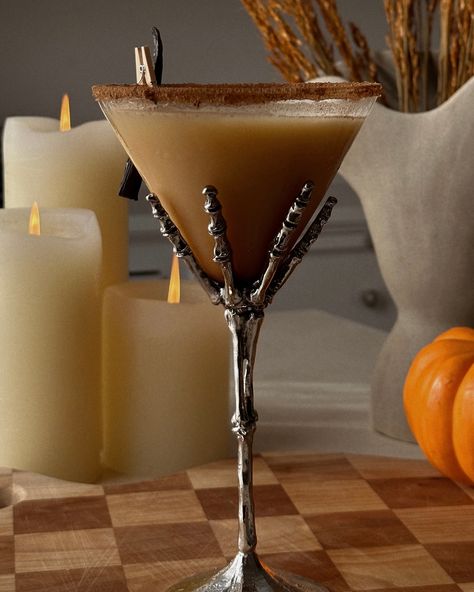 Pumpkin Spiced Chai Martini Pumpkin Chai Martini, Chai Martini, Pumpkin Cocktails, Pumpkin Martini, Spiced Chai, Pumpkin Chai, Vanilla Vodka, Nut Milk, Fun Treats