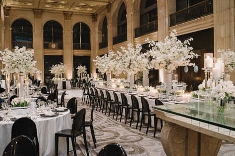 One King West Hotel is one of the top wedding venues in Toronto Winter Wedding Table, Winter Wedding Planning, Winter Wedding Venues, Black And White Wedding Theme, Elegant Winter Wedding, White Wedding Theme, Historic Wedding, Wedding Event Design, Salou