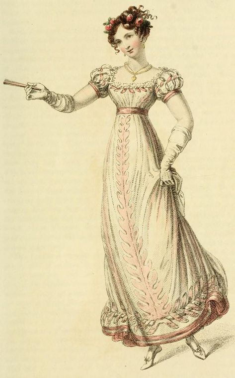 Regency Day Dress Fashion Plates, Neoclassical Fashion, 1820s Dress, Regency Era Aesthetic, 1820s Fashion, Waltz Dress, 1830s Fashion, Regency Gown, Regency Era Fashion