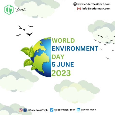 World Environment Day is observed yearly to raise the importance of protecting it at all costs. #environment #environnement #environmentalsustainability #worldenvironmentday #codermask #codermasktech #digitalmarketingtips App Development Process, It Consulting, Consulting Company, World Environment Day, Ios Application, Environment Day, It Services, Website Redesign, Mobile App Development Companies