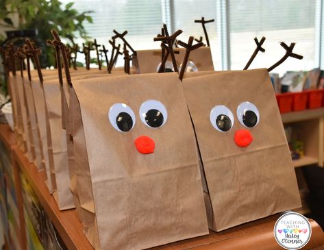 Reindeer Party Ideas for Winter Classroom Party | christmas class party, class party ideas, elementary class party ideas, 1st grade class party, christmas party activities, winter party games Classroom Winter Party, Reindeer Party, School Christmas Party, About Character, Party Giveaways, Reindeer Gifts, Classroom Treats, Christmas Craft Fair, Winter Activities For Kids