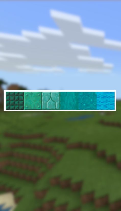 Green Gradient Minecraft, Blue Minecraft Block Palette, Minecraft Color Gradient, Stone Gradient Minecraft, Minecraft Gradient Roof, Blue Minecraft House, Minecraft Color Palette, Minecraft Palettes, Minecraft Palette