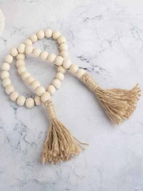 1pc Wooden Bead Tassel Decor Wall Hanging,Decorative Beaded Tassel Bohemian Decoration For Tables Desks & Doors, Home Decor | SHEIN EUR Bead Wall Hanging, Bead Wall, Blessing Beads, Tassel Decor, Wooden Bead Garland, Tassels Decor, Tassel Garland, Beaded Garland, Beaded Tassels