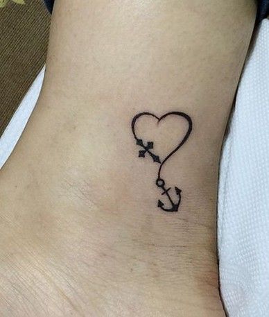 Anchor Tattoo On Ankle, Navy Tattoo For Women, Faith Tattoo Designs, Small Anchor Tattoos, Tiny Flower Tattoos, Catholic Tattoos, Couple Tattoos Unique, Cross Tattoos For Women, Clever Tattoos