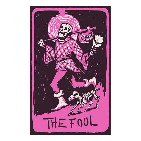 The Fool card in a skeleton-themed tarot PNG Design The Fool Tarot Design, The Fool Illustration, Tarot Card Design Ideas, The Fool Tarot Card Art, Fool Card, Grave Art, The Fool Tarot Card, Tarot The Fool, The Fool Tarot