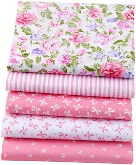 Amazon.com: 5pcs/lot 15.7"x19.7" Pink 100% Cotton Fabric for Sewing Quilting Patchwork Tissue Vintage Fabric Prints, Quilt Fabric Bundles, Fabric Factory, Bright Quilts, Fabric For Sewing, Floral Rosa, Pink Quilts, Queen Size Quilt, Fabric Prints