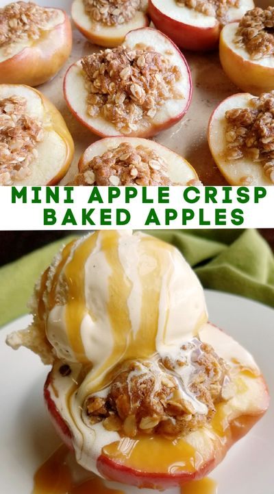 Mini Apple Crisp, Apples Desserts, Stuffed Baked Apples, Oats Baked, Baked Apple Dessert, Baked Apple Recipes, Apple Recipes Easy, Jacque Pepin, Apple Recipe