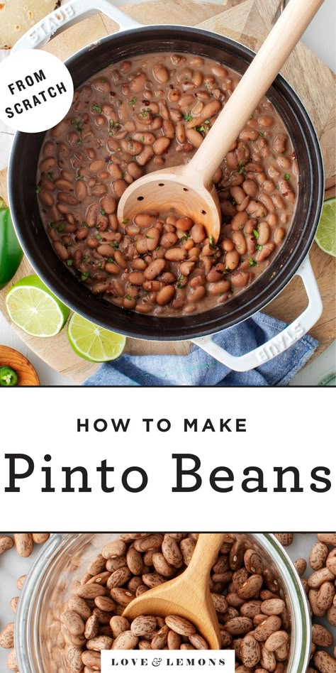 Pinto Bean Recipes Mexican, Pinto Beans From Scratch, Pinto Beans Recipe, Beans From Scratch, Pinto Bean Recipes, Pinto Bean, Cooking Dried Beans, Beans Recipe, Healthy Side