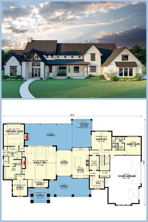 Modern Traditional Floor Plan, 4 Bed Floor Plans 2 Story, Perfect Floor Plan, Home Floor Plans 5 Bedroom 2 Story, 5 Bedroom House Floor Plan One Level Modern, Modern Rustic Floor Plans, Two Story Great Room Floor Plan, 5 Bedroom With Basement Floor Plans, 5 Bedroom Farmhouse Floor Plan 2 Story