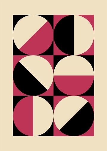 Premium Vector | Bauhaus minimalist contemporary geometric composition black and beige magenta half circles poster fo Circle Composition, Geometric Composition, Png Art, Generative Design, Printable Posters, Technology Icon, Minimalist Contemporary, Circle Art, Black And Beige