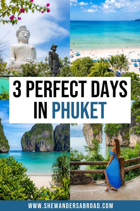 Spending 3 days in Phuket gives you the chance to visit all the best places in and around the island. In this 3 day Phuket itinerary I will show you how! | Phuket travel guide | Phuket travel tips | Best places to visit in Phuket Thailand aesthetic | Things to do in Phuket Thailand travel photography | Maya Bay Pileh Lagoon Phi Phi Islands | James Bond Island | Old Phuket Town | Big Buddha Phuket | Phuket Thailand travel pictures | Phuket Thailand beaches | Phuket itinerary 3 days | Patong ... Phuket Things To Do, Puckett Thailand, Things To Do In Phuket Thailand, Phuket Thailand Aesthetic, Phuket Thailand Beach, Thailand Travel Photography, Phuket Itinerary, Phuket Thailand Travel, Phuket Old Town