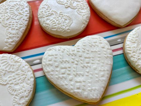 Rolled Buttercream Recipe, Rolled Buttercream, Rolled Buttercream Cookies, Cookies For Wedding, Rollout Sugar Cookies, Rolled Buttercream Decorated Cookies, Soft Rollout Sugar Cookies, Rolled Buttercream For Cookies, Heart Sugar Cookies Decorated Buttercream