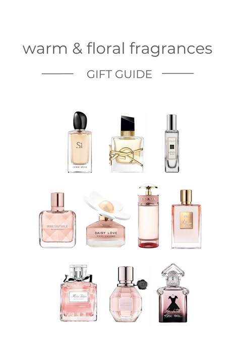 a gift guide of fragrances with warm floral notes for the cooler fall and winter months Warm Floral Perfume, Fall Fragrances For Women, Winter Perfume For Women, Coach Perfume, Fall Perfume, Parfum Givenchy, Winter Perfume, Beauty Gift Guide, Winter Fragrance