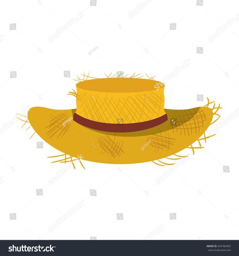 Straw Hat Drawing, Hat With Ribbon, Ribbon Vector, Drawing Styles, Hat Vector, Stem Challenge, Background White, White Hat, Summer Hats