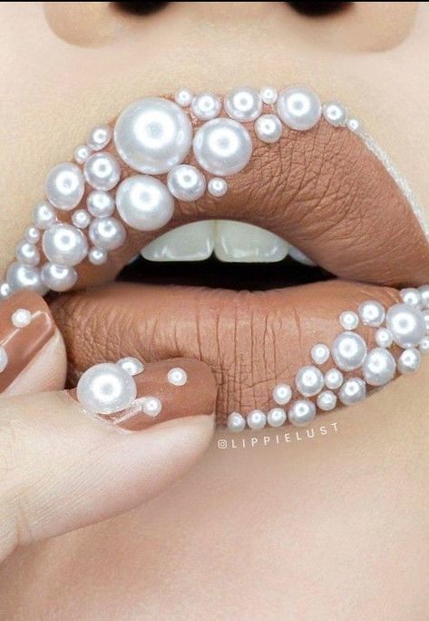 # Pearl Lips & Nails Lip Art Makeup, Drag Make-up, Lipstick Art, Lip Designs, Beautiful Lips, Lip Art, Fantasy Makeup, Lipstick Makeup, Lip Stain