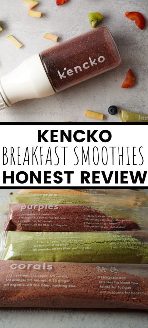 Are Kencko breakfast smoothies good? Here's my honest review! Kencko Smoothies Recipes, Smoothie Packets, Fruit Smoothie Recipes Healthy, Post Workout Smoothie, Natural Drinks, Good Smoothies, At Home Workout Plan, Breakfast Smoothies, Fruit Smoothie Recipes