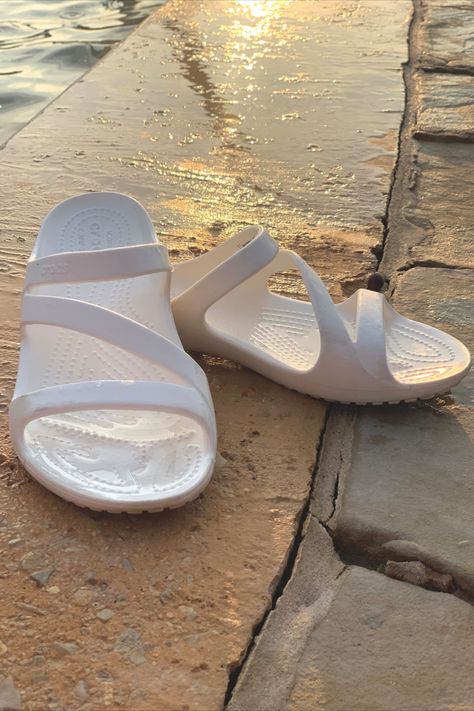 Crocs Women's Kadee II Sandals My personal favorites! Same comfort as the original croc clogs, only cuter! Best purchase I made! Simple Chappals For Women, Croc Clogs, Crocs Slippers, Crocs Sandals, Jeweled Shoes, Women Footwear, Women's Crocs, Classy Photography, Coconut Girl