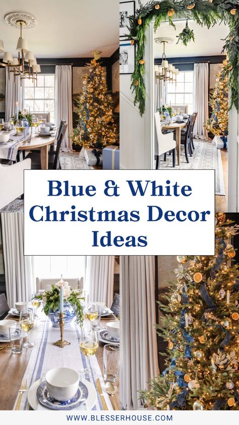 One of my favorite Christmas 2024 color trends is blue and white décor. For holiday inspiration, I’m sharing my blue and white dining room decorations. From tree décor and wrapping paper to table settings and wreaths, you’ll find the best ideas for a cozy, modern Christmas look. Christmas 2024 trends colors, Christmas trends 2024 décor. Christmas Decor Ideas Dining, White And Blue Christmas Decor, Christmas Decor Ideas Dining Room, Blue Christmas Decor Ideas, Place Settings Christmas, Blue And White Dining Room, White And Blue Christmas, Christmas Dining Table Decorations, 2024 Color Trends