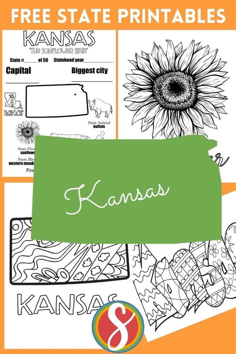 Kansas Day, Printable Activity Sheets, Kansas Map, Name Coloring Pages, Free Printable Coloring Sheets, State Of Kansas, Doodle Pages, Mystery Pictures, After School Program