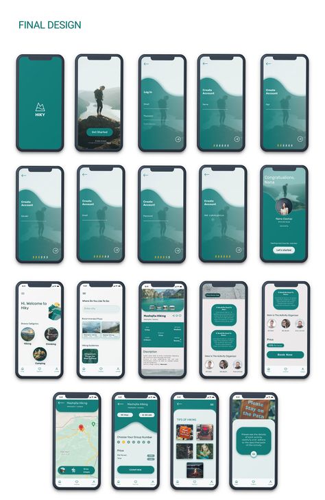 Hiking App Design, App Design Ideas Inspiration, Mobile Layout Design, Apps Design Layout, Mobile Interface Design, Application Design Ideas, Travel Apps Design, Travel Ui Design, Mobile Design Layout