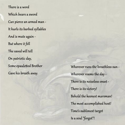 Image credit: Dead Soldier, 19th century, Unknown. #EmilyDickinson #Poetry Unknown Poems, Dickinson Poems, Emily Dickinson Poems, Thinking Of Someone, Writing Poems, Emily Dickinson, Close Reading, Long Time Ago, A Word