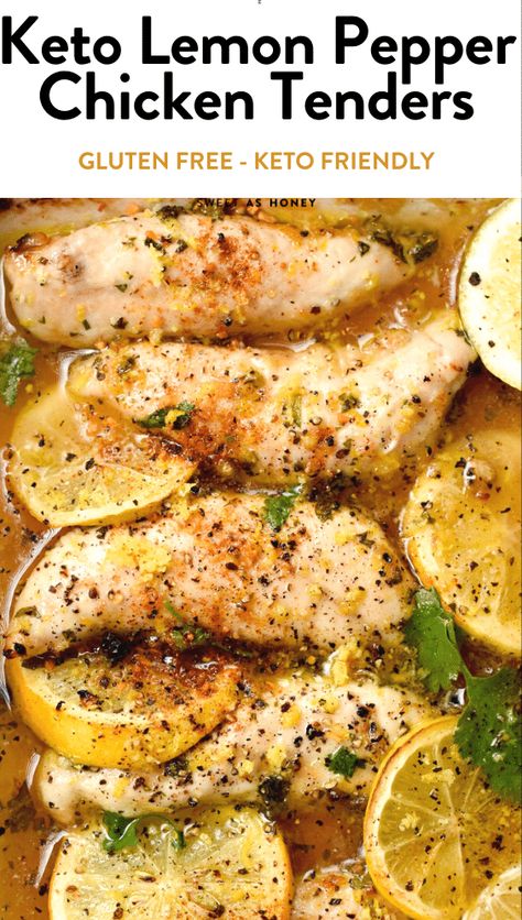 Healthy Recipes With Chicken Tenders, Lemon Chicken Tenders Baked, Baked Lemon Pepper Chicken Tenders, Chicken Tenders And Spinach Recipes, Lemon Pepper Chicken Tenderloins, Chicken Tender Recipes Sauteed, Healthy Chicken Tender Recipes, Chicken Tenderloins In Oven, Healthy Chicken Tenderloin Recipes