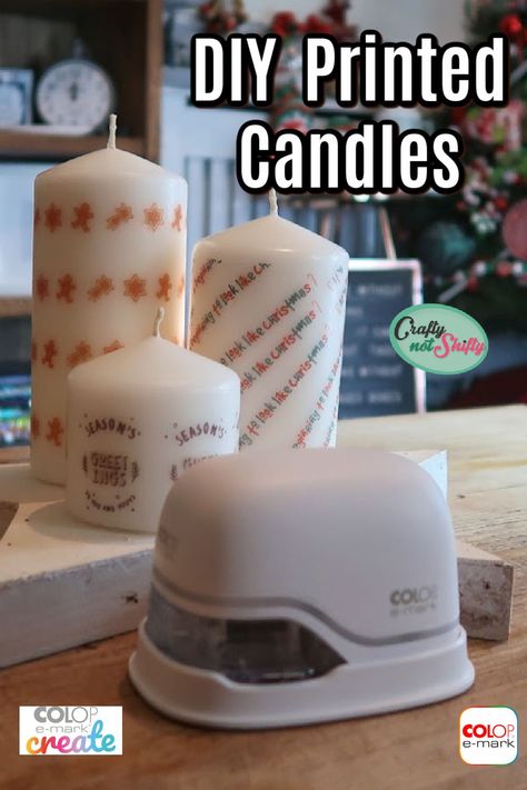 Wedding Candles Diy, Candle Stamping, Printed Candles, Easy Candles, Easy Christmas Diy, Custom Candles, Personalized Candles, Melting Candles, Ink Stamps