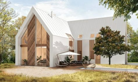 Nordic House Plans, Nordic House Architecture, Gable Roof House, Freedom House, Nordic House, Barn House Design, Modern Barn House, Architecture Model House, Infinity Design