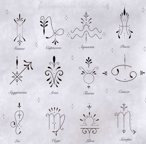 Astrology Doodles, Astrology Tattoo, Horoscope Tattoos, Finger Tattoo For Women, Bullet Journaling Ideas, Hand And Finger Tattoos, Colorful Tattoos, Fine Line Tattoo, Oodles Of Doodles