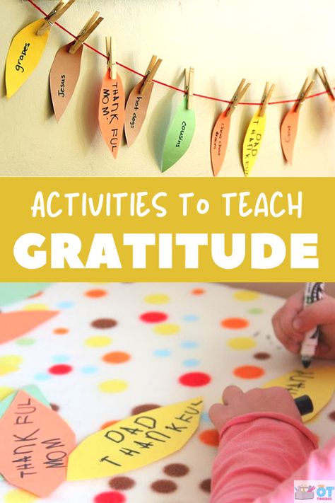 Gratitude Activities - The OT Toolbox Gratitude Week Preschool, Gratitude Games For Preschoolers, Thankful School Activities, Gratitude School Activities, Gratitude Family Activity, Gratitude Preschool Theme, Gratitude Counseling Activities, Gratitude Sunday School Lesson, Thankfulness Activities For Preschool