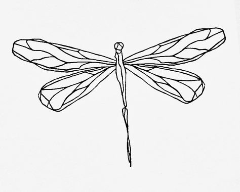 Dragonfly Line Art, Stick N Poke, Dragonfly Art, Dragonfly Tattoo, Dragon Fly, Continuous Line, Dragonflies, Art Drawing, Tatting