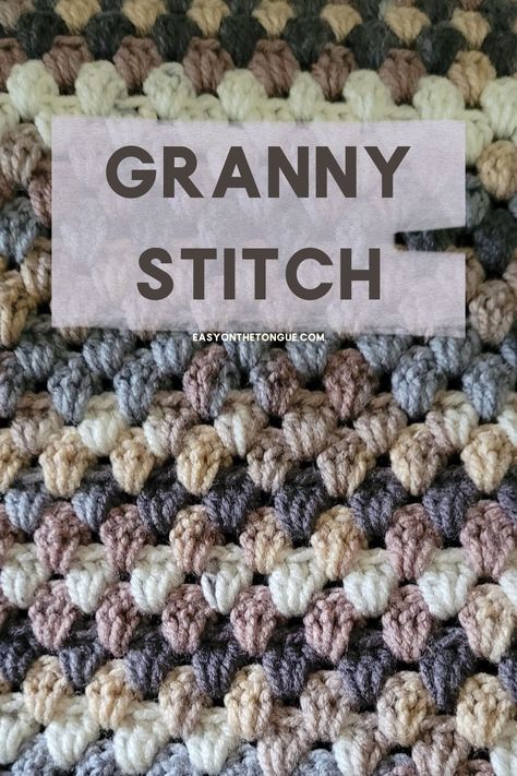 The Straight Granny Stitch is just as popular as the Granny Square for blankets. Why? Because it's an easy crochet stitch that crochets out beautifully and because you use double crochet stitches, your work progresses so much faster. Consider the Granny stitch for yout next crochet project, you'll simply love it. More easy crochet stitches on easyonthetongue.com Granny Stitch Crochet Patterns Free, Straight Granny Stitch, Easy Crochet Stitches Blankets, Free Granny Stitch Crochet Pattern, Granny Stitch Afghan, Granny Square Stiches, Easy Double Crochet Blanket Patterns, Grandma Stitch Crochet, Straight Granny Stitch Crochet