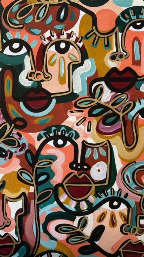 Surreal Art Painting, Abstract Art Projects, Art Deco Paintings, Abstract Wall Painting, Acrylic Art Projects, African Art Paintings, Tableau Art, Painting Wallpaper, Painting Art Projects