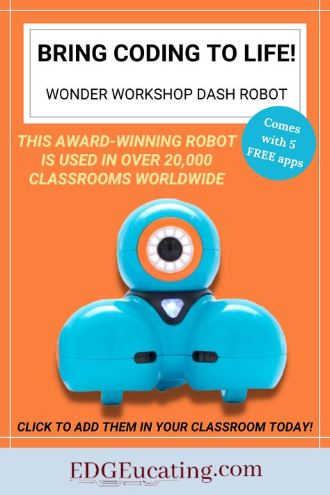 The Wonder Workshop Dash robot is perfect for use in a classroom or at home with family and friends, letting kids work solo or come together for group coding projects. Dash is the perfect gift for today’s kids. Dash is extremely entertaining and come with hours of interactive challenges and 5 free apps for endless hours of fun. Add this to your classroom and get your students engaged today! Dash Robot, Coding Projects, Tech Knowledge, Robotics Competition, Kids Work, Learning Platform, Learn To Code, Critical Thinking Skills, A Classroom