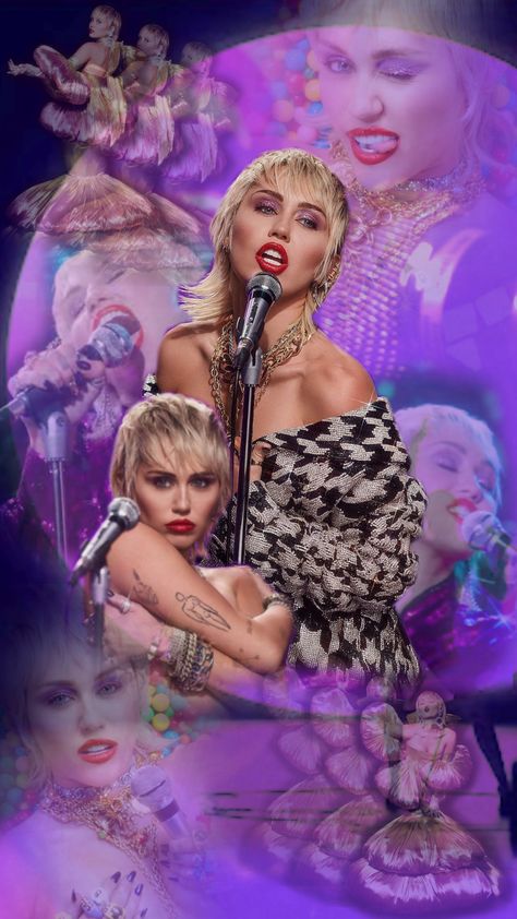 80s Pop Rock Aesthetic, Miley Cyrus Purple Aesthetic, Miley Cyrus Wallpaper Aesthetic, Midnight Sky Miley Cyrus, Pop Rock Aesthetic, Lollapalooza 2022, Smiley Miley, Hannah Miley, Aesthetic Collage Wallpaper