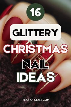 Glittery Christmas Nails Sparkle, Red Silver Christmas Nails, Christmas Cake Nails, Christmas Holiday Nails Winter, Red And Green Sparkle Nails, Festive Nails Christmas Sparkle, Christmas Nails 2024 Trends Red, Nail Designs For Christmas Holiday, Christmas Red Glitter Nails