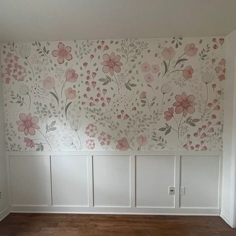 Wildflower Mural, Girls Bedroom Wallpaper, Floral Mural, Toddler Girl Room, Flower Mound, Style Cottage, Mural Floral, Couple Wallpaper, Hand Painted Flowers