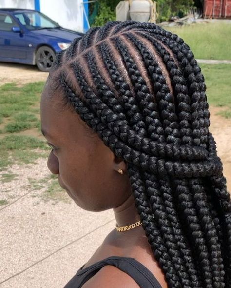 Corn Row Rasta Braids, Corn Row Styles Natural Hair, Big Conrows Lines For Black Women, Corn Roll Rasta Braids, Corn Row, Corn Row Styles, Big Conrows Lines, 6 Cornrows With Heart, Feedin Braids