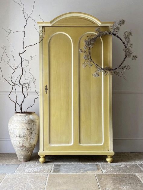 8 furniture paint colour ideas that pop with personality - Upcyclist Painted Cupboards Living Room, Colorful Wardrobe Furniture, Wardrobe Upcycle Ideas, Painted Armoire Ideas, Painted Wardrobe Ideas, Cupboard Painting Ideas Diy, Upcycled Wardrobe Ideas, Furniture Restoration Ideas, Old Wardrobe Makeover