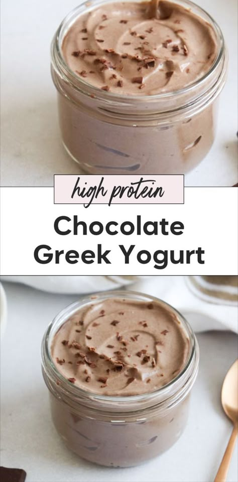 This chocolate Greek yogurt recipe makes a creamy mousse or pudding that's perfect for a dessert bowl. It’s a healthy dessert that’s high protein and rich like a yogurt chocolate mousse. This Greek yogurt dessert tastes like chocolate pudding with no cottage cheese, and it's the best chocolate mousse for a guilt free treat. Greek Yogurt Chocolate Mousse, Yogurt Chocolate Mousse, Protein Chocolate Mousse, Best Chocolate Mousse, Greek Yogurt Chocolate, Greek Yogurt Dessert, Greek Yogurt Recipe, Best Greek Yogurt, High Protein Dessert