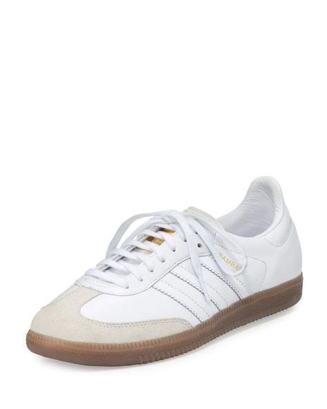 Adidas Originals Samba Classic Leather Sneaker White Adidas Outfit, Adidas Samba Classic, Samba Classic, Flat Lace Up Shoes, Shoe For Men, Adidas Shoes Mens, White Leather Shoes, Lace Up Flats, Sneakers Adidas