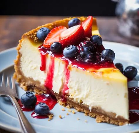 Gluten Free Cheesecake Recipes, Sugar Free Cheesecake, Gluten Free Cheesecake, Rich Desserts, Baked Strawberries, Recetas Keto, Guilt Free Dessert, Healthy Sugar, New York Cheesecake