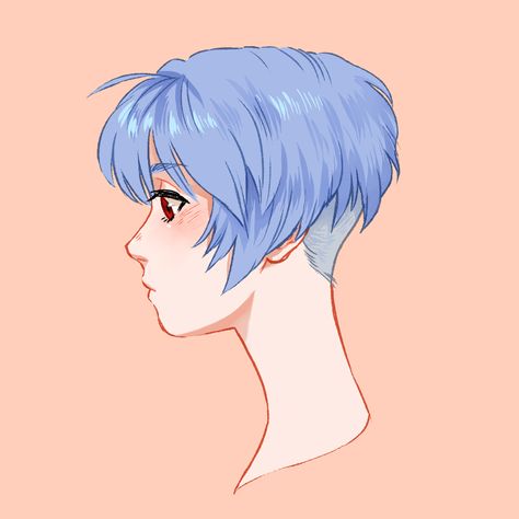 Neon Evangelion, Female Reference, Rei Ayanami, Colorful Hair, Life Is Strange, Neon Genesis Evangelion, Drawing Reference Poses, Undercut, Drawing Inspiration