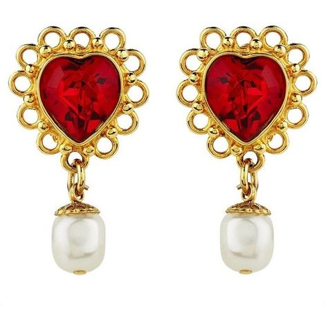 Dolce And Gabbana Heart, Designer Jewelery, Dolce And Gabbana Earrings, Pokemon Jewelry, Lizzie Hearts, Heart Clip, Iron Jewelry, Crystal Heart Earrings, Diamond Pendants Designs