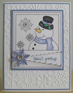 Splitcoaststampers Cards, Snowman Christmas Cards, Stamped Christmas Cards, Snowman Cards, Homemade Christmas Cards, Embossed Cards, Diy Christmas Cards, Christmas Holiday Cards, Christmas Cards To Make