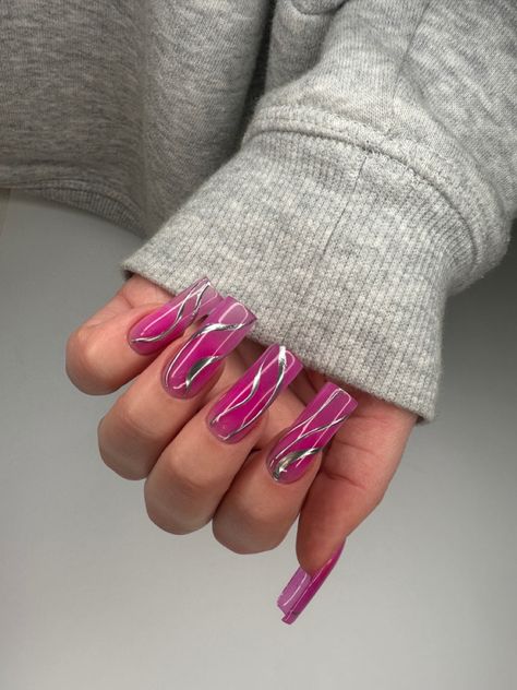 Nails idea y2k pink nails Pink Nails Y2k, Yk2 Nails, Y2k Pink Nails, Nails Y2k, Ballerina Nails, Fitness Inspiration Body, Y2k Pink, Pink Nails, Summer Nails