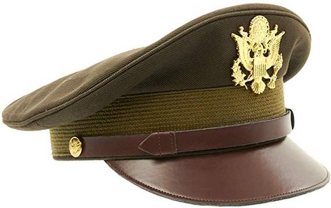 Amazon.com: U.S. WWII Officer Visor Crusher Cap: Winter (OD Green)- Size 7 US 1/2 (60 cm): Military Apparel Accessories: Clothing Uniform Ideas, Jungle Boots, Leather Flight Jacket, Cadet Hat, Cap Winter, Green Cap, Tactical Bag, Winter Cap, Cap Dress