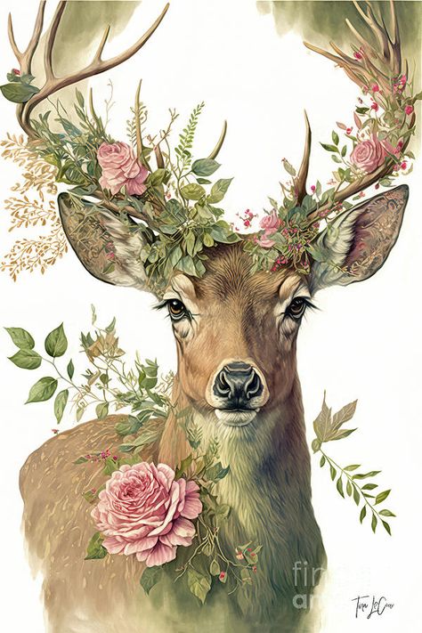 Spirit Animal Art, Deer Art, Desenho Tattoo, A Deer, Christmas Illustration, Animal Illustration, Vintage Images, Animal Paintings, Animal Drawings