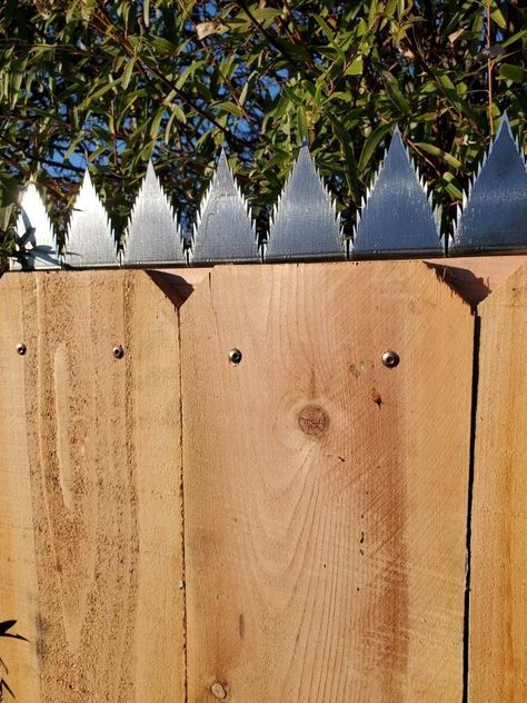 Anti climb security fence spikes are specifically designed for use on fencing and gates around your home/property to increase levels of security against intrusion, damage and acts of vandalism.  🌟 Listing is for a set of 10 fence spikes. Made from sturdy 14 gauge steel with very sharp points.  ・2.25" wide x 3" tall x 1.5" deep ・Two predrilled holes for screwing securely to the top of your fence or gate. Screws not included. ・Extremely sharp points. Spikes are raw unfinished steel. ・Sold as a set of 10. These spikes can be placed side-by-side, or spaced apart for more coverage. Mounting hardware is not included but can be added in the drop-down menu. Warning  wear cut resistant gloves  when handling/installing  spikes. Sharp! handle with care. It is recommended to post visible do not climb Fence Height Extension, Anti Climb Fence, Fencing And Gates, Garden Gates And Fencing, Fence Toppers, Boys Bedroom Makeover, Fence Wall, Home Security Tips, Security Fence